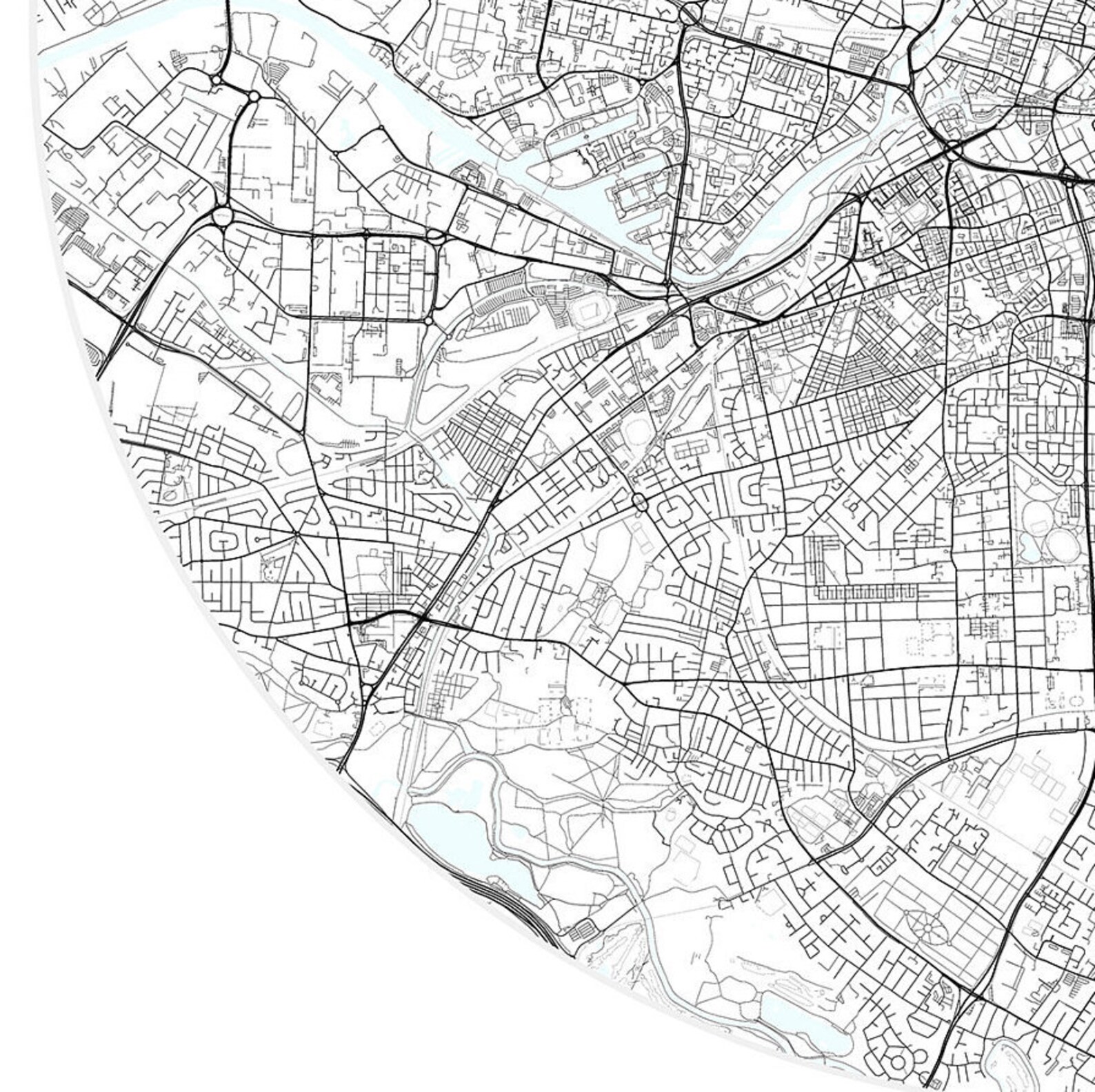 Manchester Map Print InglaterraArte del mapa de la | Etsy