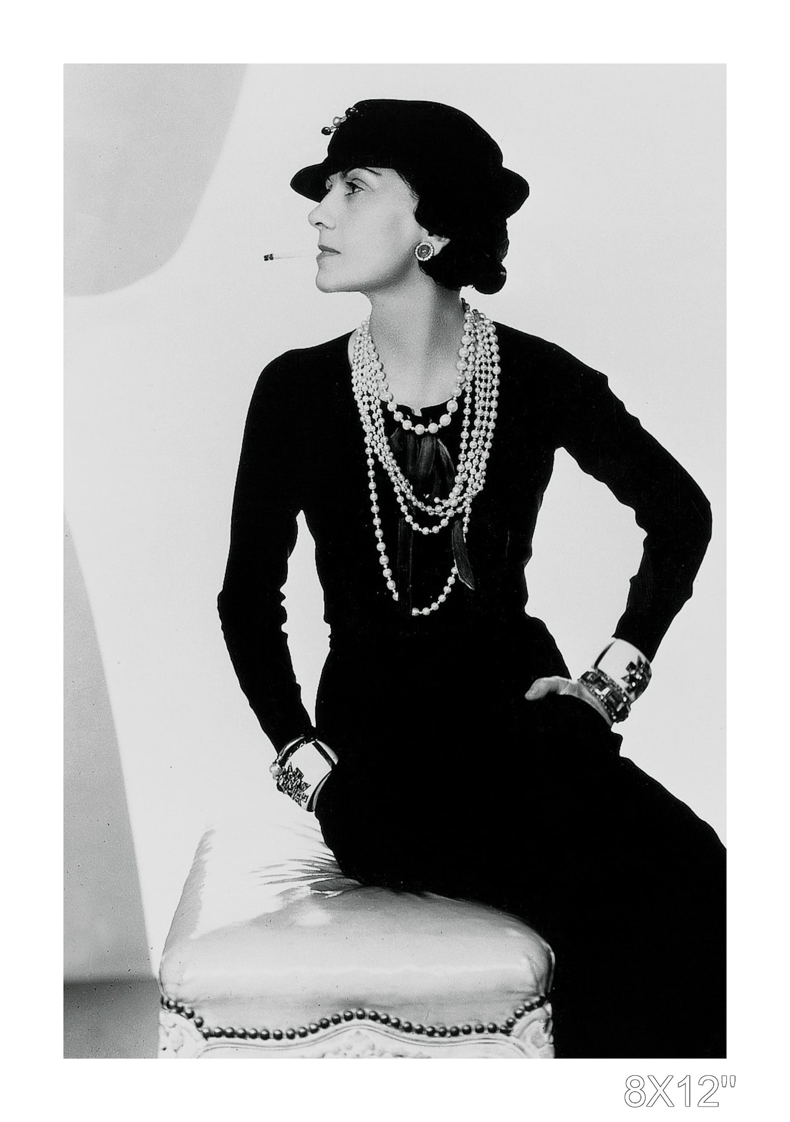 Coco Chanel vintage photo print. Housewarming gift artistic | Etsy