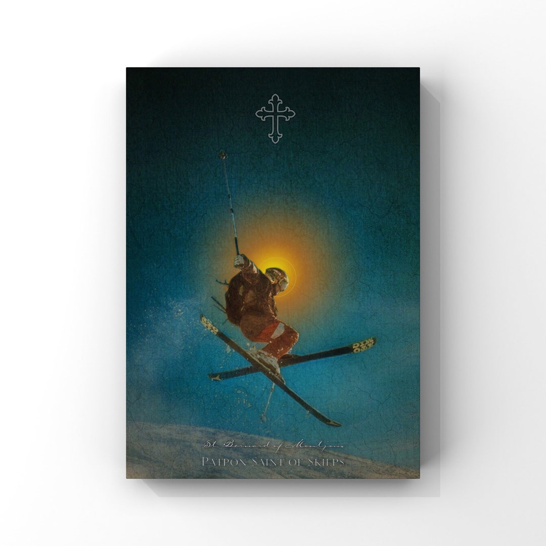 Skiing St. Bernard of Montjoux Patron Saint of Skiers Etsy
