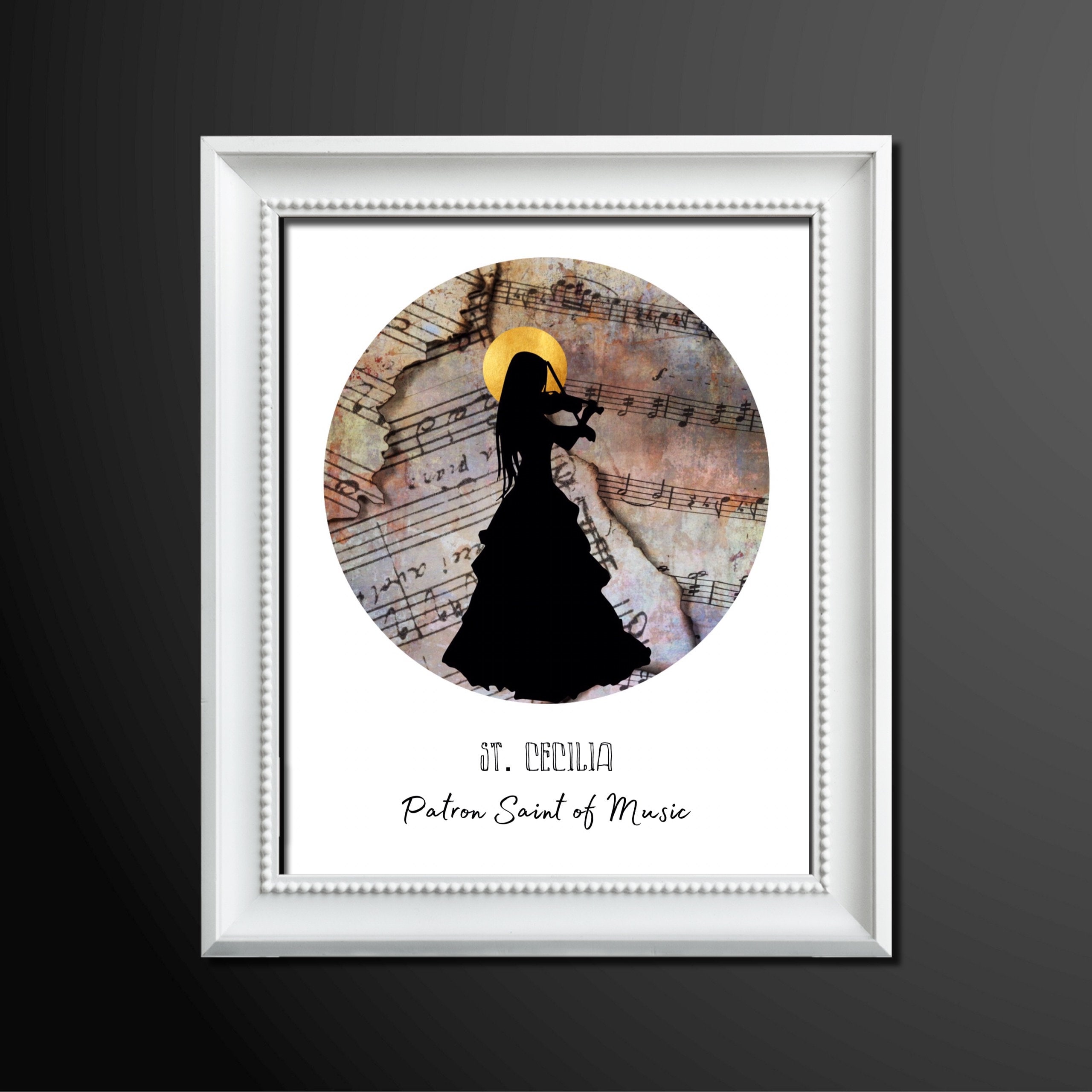 St. Cecilia Print - Patron Saint of Music - Catholic Wall Art - Music ...