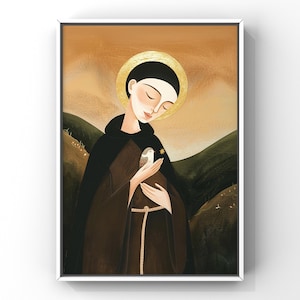 Saint Francis of Assisi | Patron of Animals | Modern Catholic Wall Art | Minimalist Saint Print