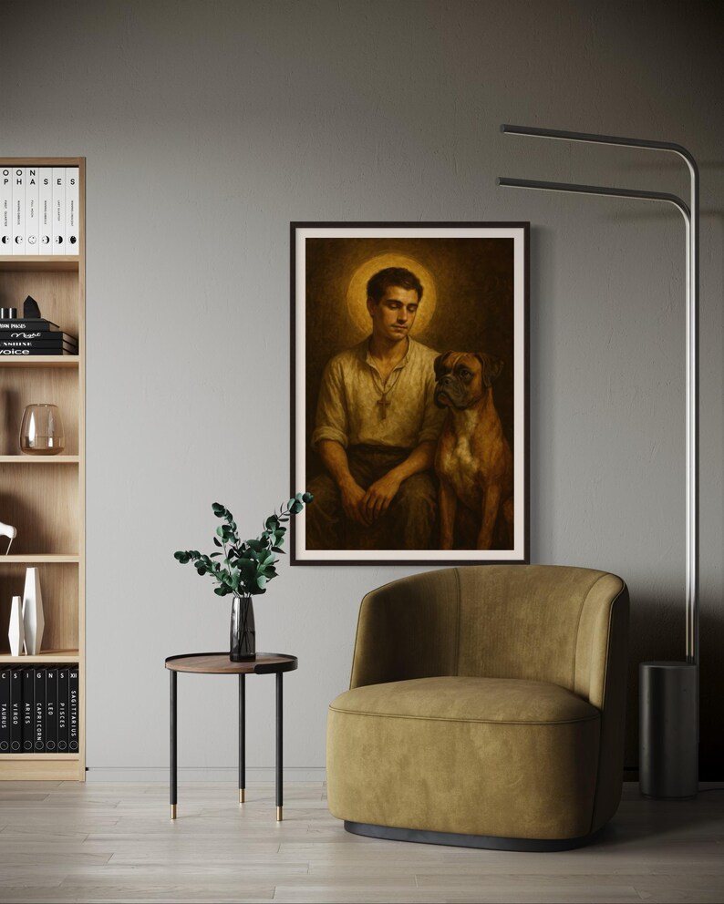 Patron Saint of Dogs Boxer Art Print – Saint Rocco With Boxer ...