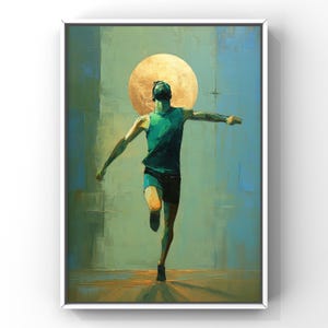 Saint Sebastian Reimagined | Patron Saint of Runners | The Finisher’s Flame | Bold Sacred Athlete Art | Gold Leaf Icon | Digital Print