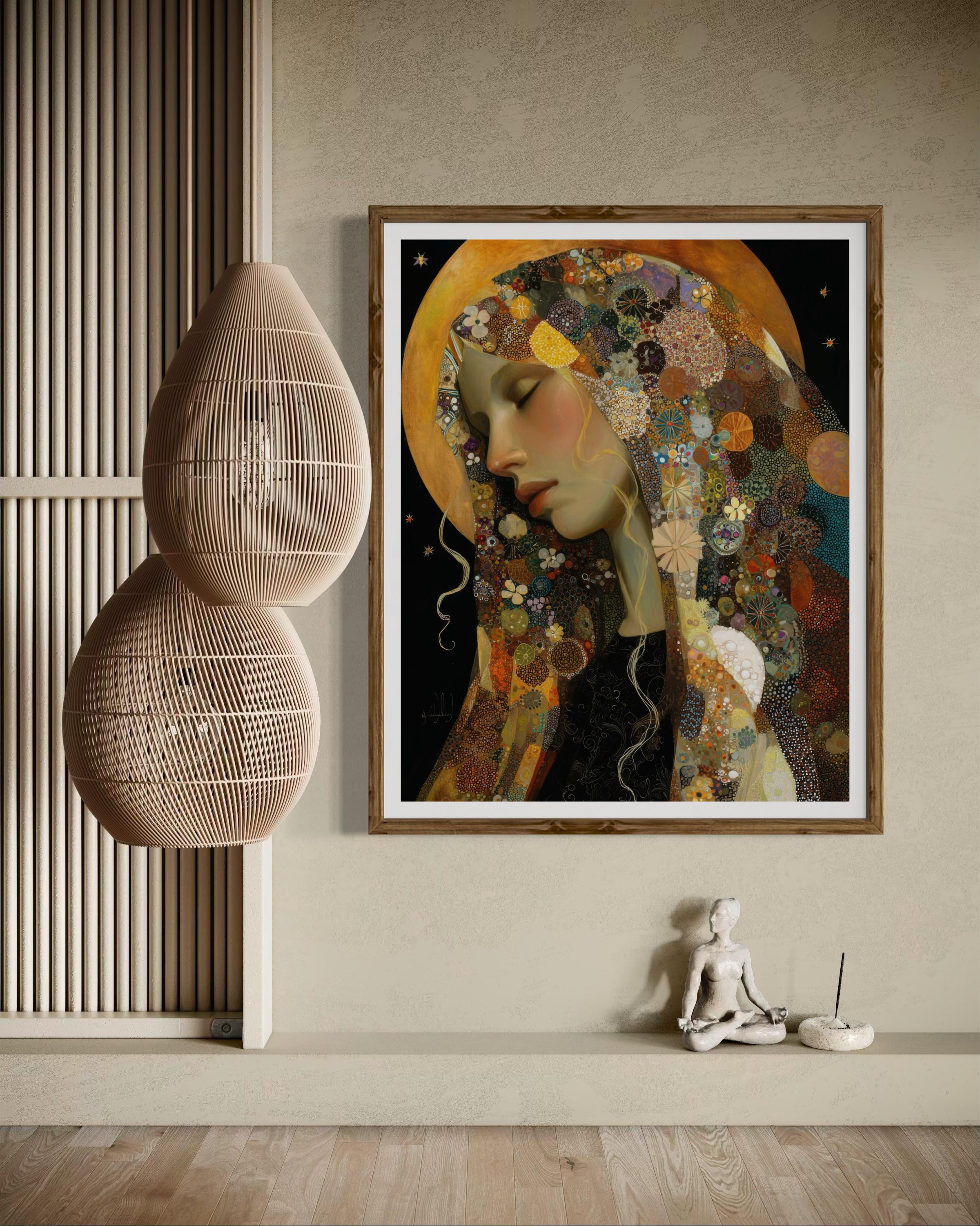 Saint Hildegard of Bingen – Mystic Visionary Art Print, Abstract ...