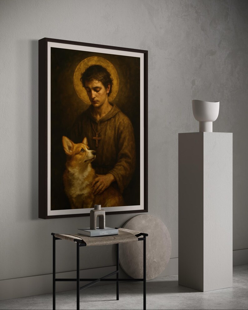 Patron Saint of Dogs Corgi Art Print – Saint Rocco With Corgi ...