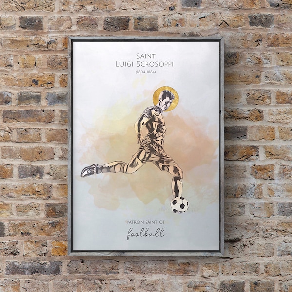 Football, Soccer, Patron Saint of Football, Saint Luigi Scrosoppi, Printable Art, Christian, Digital Download, Wall Art.