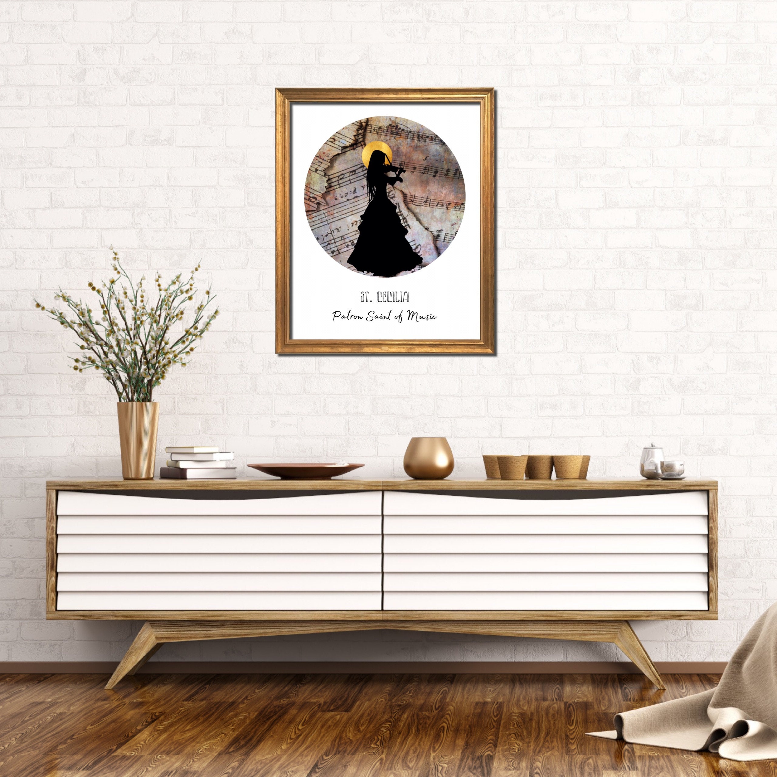 St. Cecilia Print - Patron Saint of Music - Catholic Wall Art - Music ...
