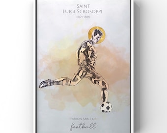 Football, Soccer, Patron Saint of Football, Saint Luigi Scrosoppi, Printable Art, Christian, Digital Download, Wall Art.