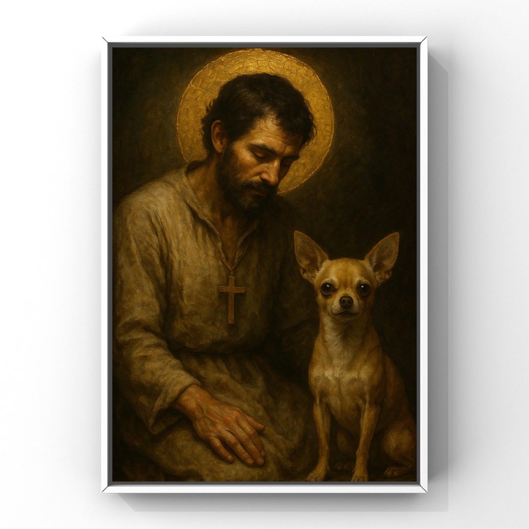 Patron Saint of Dogs Chihuahua Art Print – Saint Rocco With Chihuahua ...