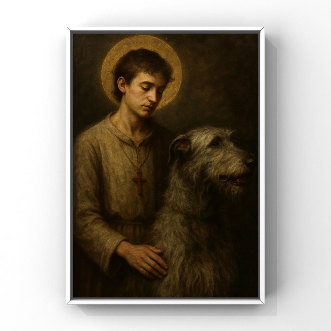 Irish Wolfhound Catholic Art | Saint Rocco Patron of Dogs | Pet ...