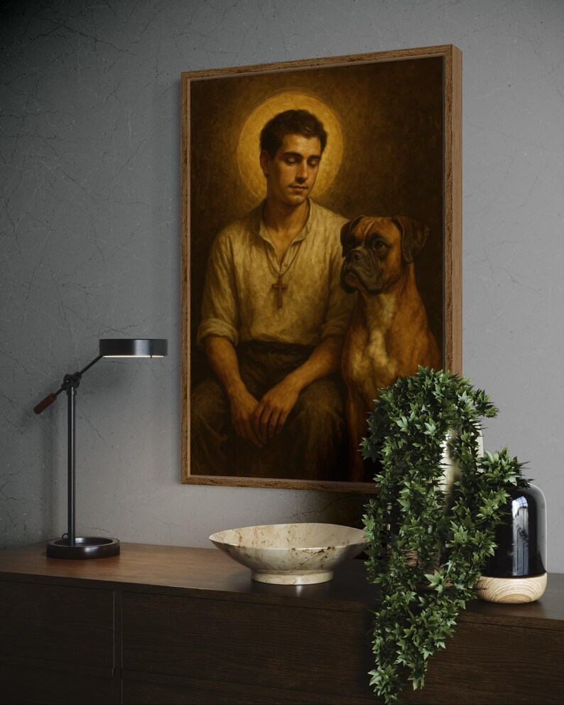 Patron Saint of Dogs Boxer Art Print – Saint Rocco With Boxer ...