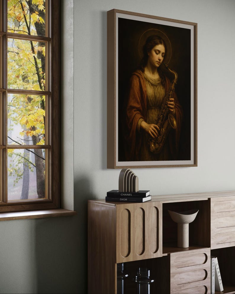 Patron Saint of Saxophone – Saint Cecilia Art Print | Catholic Musician ...