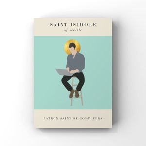 Patron Saint of Computers - St. Isidore of Seville - Catholic Print - Technology - Internet - Computer Wall Art - Digital Download