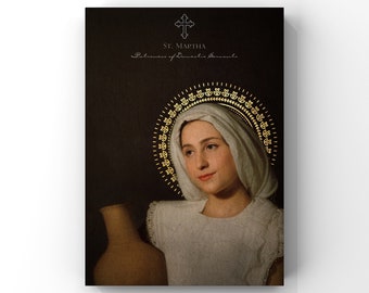 St. Martha of Bethany - Patron Saint of Domestic Servants - Catholic Art Print - Catholic Saint - Printables - Digital  Download