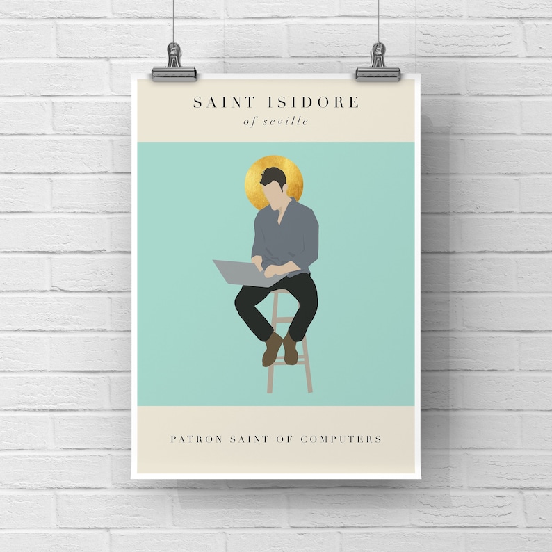 Patron Saint of Computers St. Isidore of Seville Catholic Print