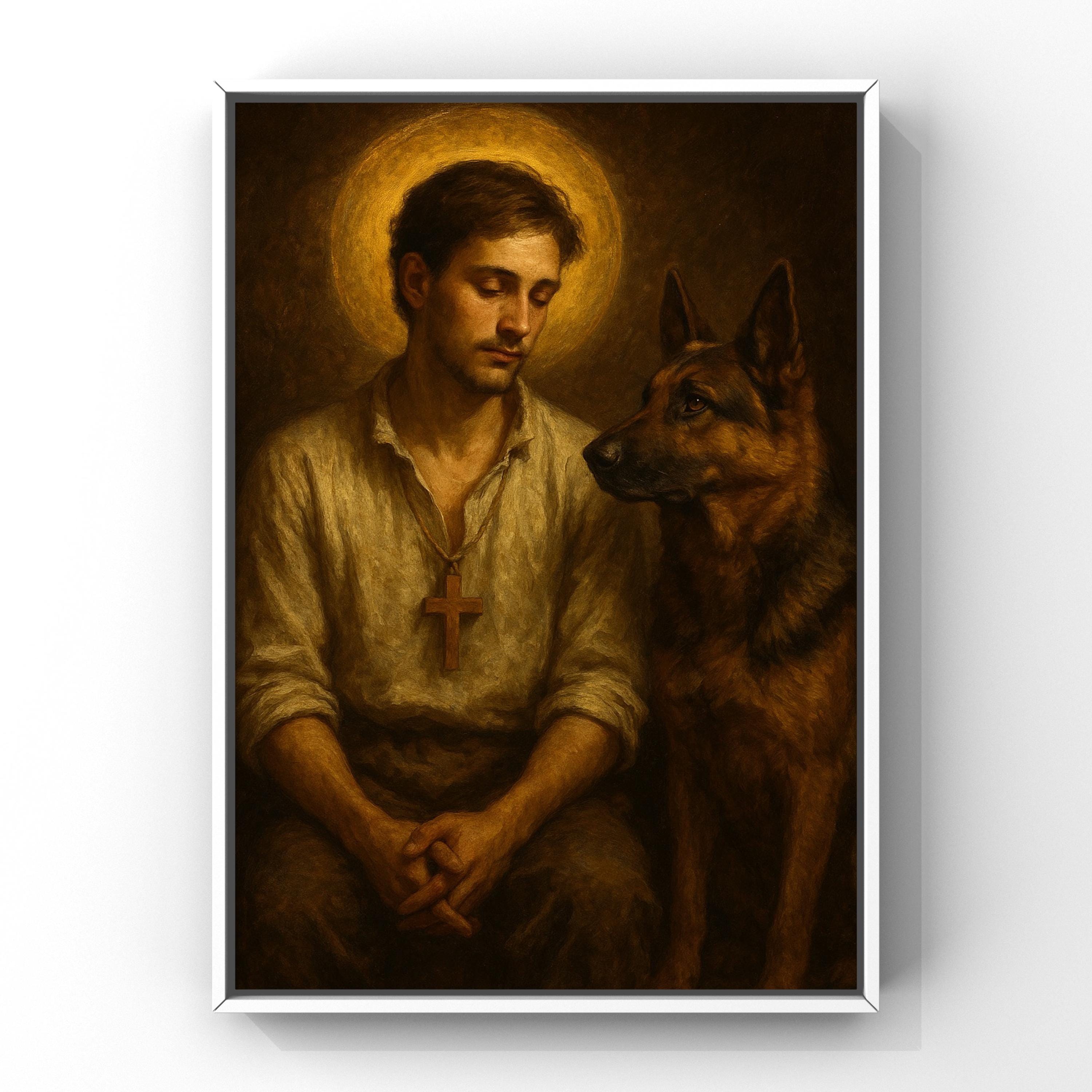 Patron Saint of Dogs Art Print – Saint Rocco With German Shepherd ...