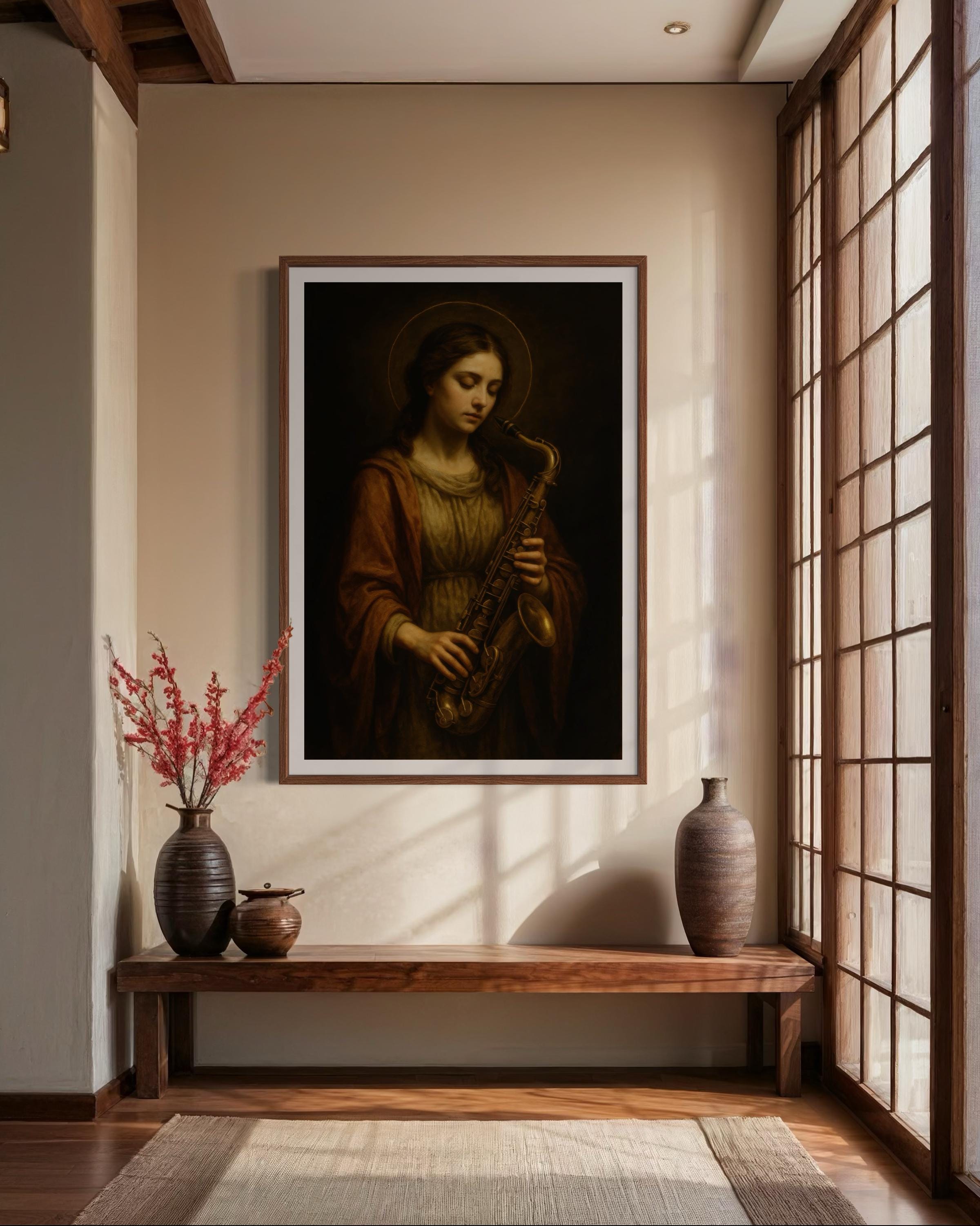 Patron Saint of Saxophone – Saint Cecilia Art Print | Catholic Musician ...