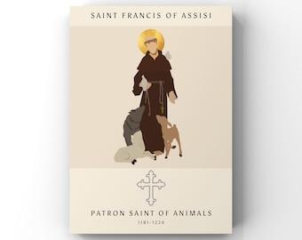 Heiliger Franz von Assisi - Schutzpatron der Tiere - Katholischer Druck - Tierliebhaber Geschenk - Heilige Wandkunst - Digitaler Download - Printables
