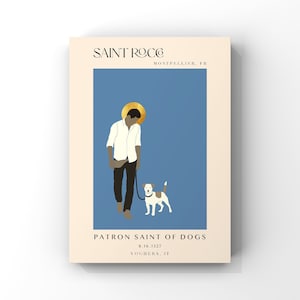 São Rocco - Santo Padroeiro dos Cães - Impressão de São Roque - Presente para amantes de cães - Arte de parede de São Rocco - Decoração católica - Download digital