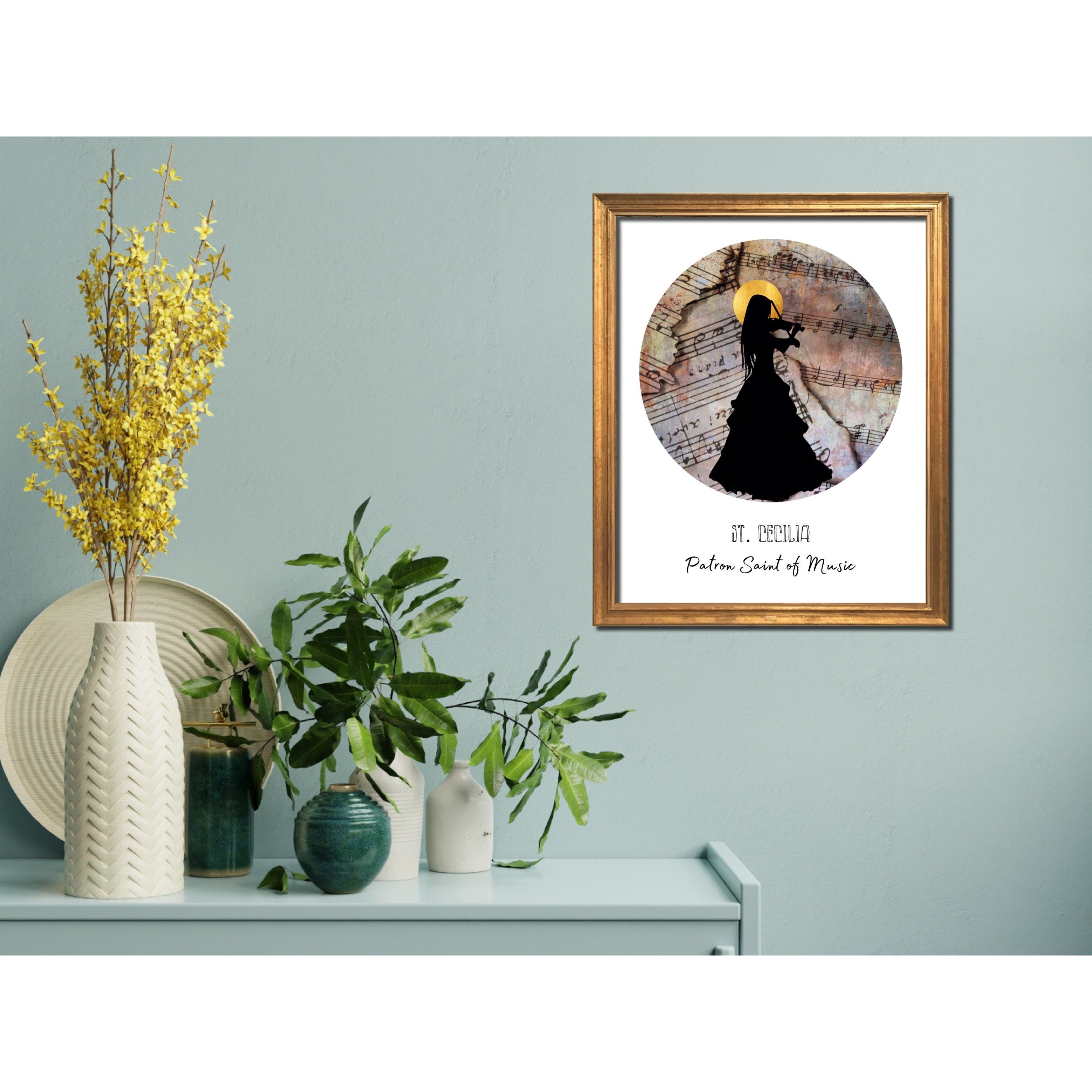 St. Cecilia Print - Patron Saint of Music - Catholic Wall Art - Music ...