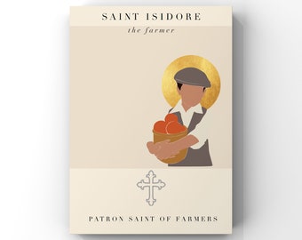 St. Isidore der Bauer - Schutzpatron von Bauern und Arbeitern - Katholischer Druck - Geschenk für Bauer - katholische Kunst - Digitaler Download