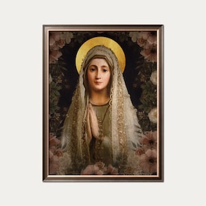 Our Lady of Fatima - Catholic Art Print - Virgin Mary- Holy Mother God - Catholic Saint Wall Art - Printables - Digital Download