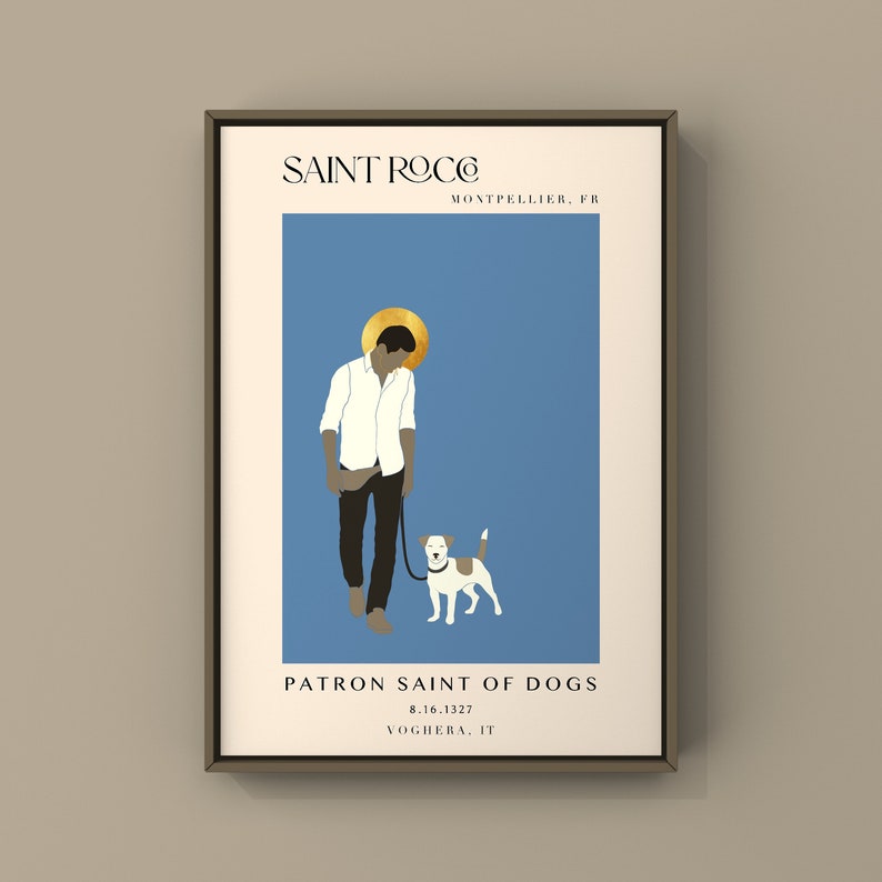 Saint Rocco Patron Saint of Dogs St Roch Print Dog Lovers Gift Saint ...