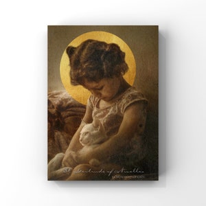 Saint Gertrude of Nivelles- Patron Saint Of Cats - Cat Wall Art - Patron Saint Print - Catholic Decor - Downloadable Saint - Printables