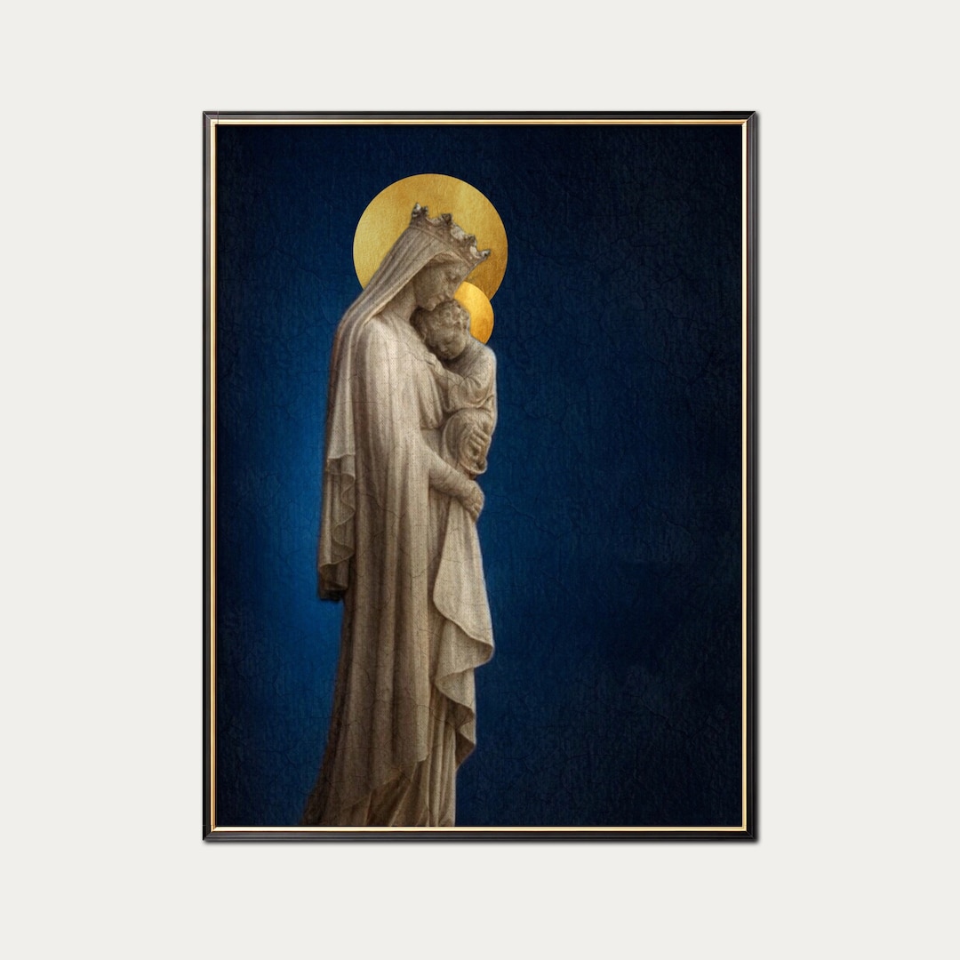 Madonna and Child Portrait - Catholic Art Print - Virgin Mary - Christ ...