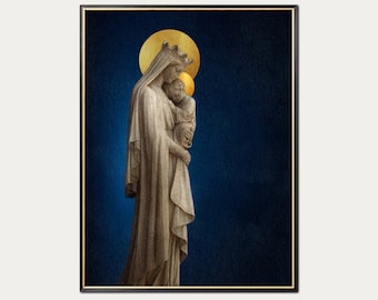 Madonna and Child Portrait - Catholic Art Print - Virgin Mary - Christ Child - Baby Jesus - Mary Mother of God - Digital Download