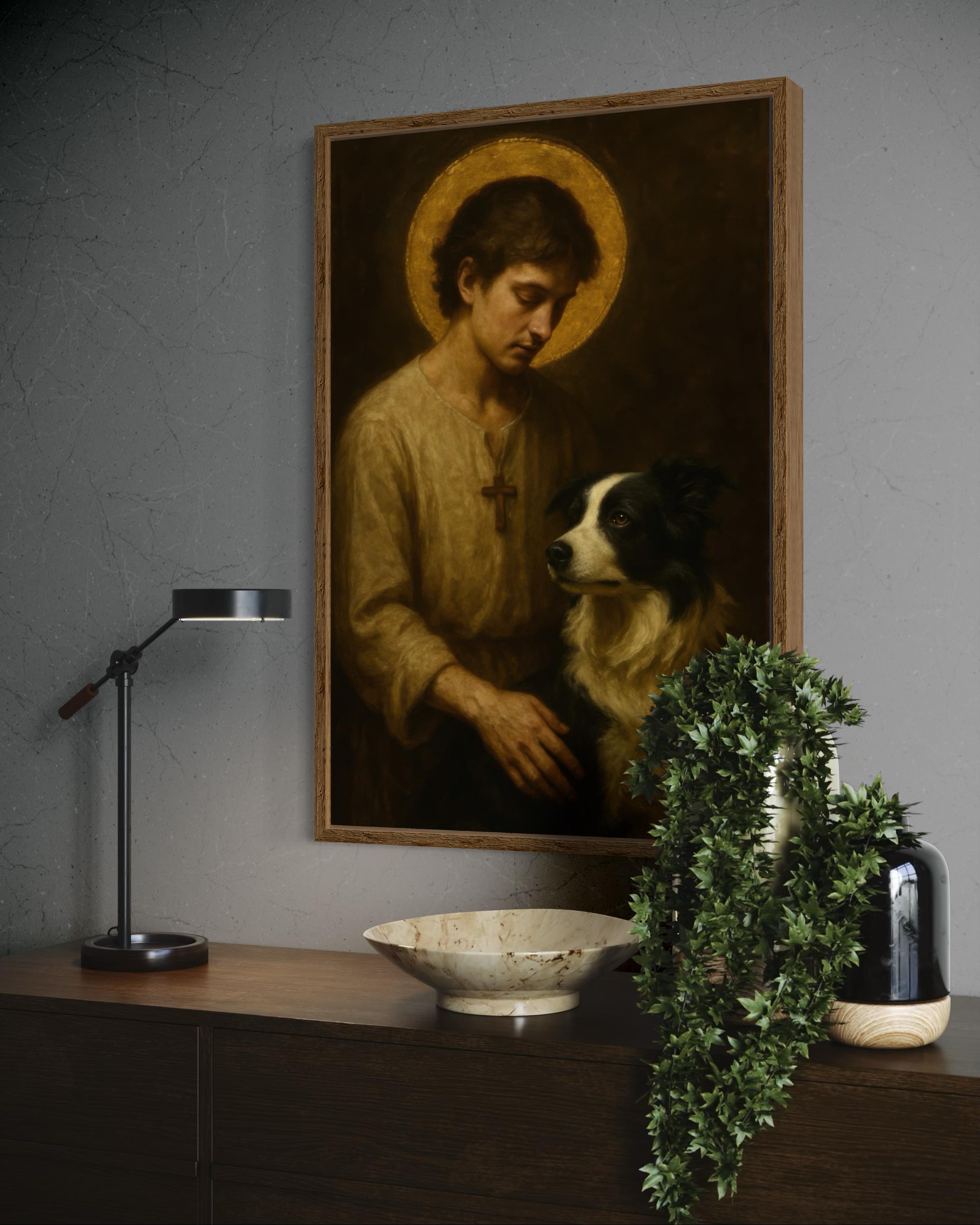 Patron Saint of Dogs Border Collie Art Print – Saint Rocco With Border ...
