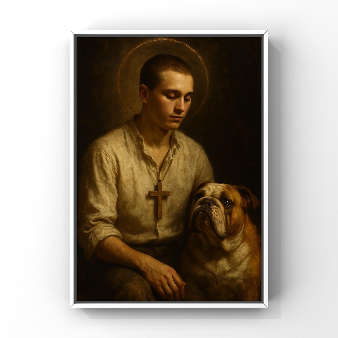 Patron Saint of Dogs Bulldog Art Print – Saint Rocco With Bulldog ...