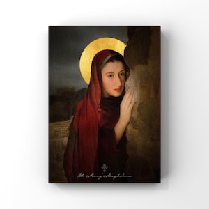 Santa Maria Maddalena - Patrona dei convertiti cattolici - Stampa cattolica - Arte murale della santa patrona - Regalo per la cresima - Download digitale