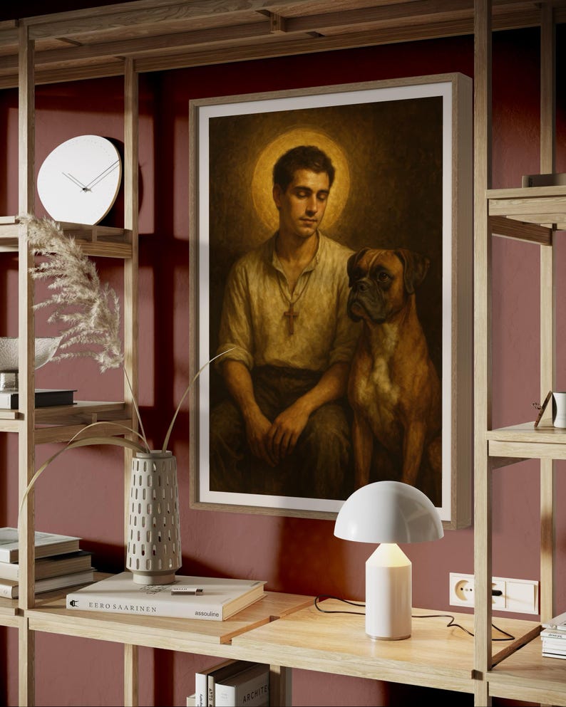 Patron Saint of Dogs Boxer Art Print – Saint Rocco With Boxer ...