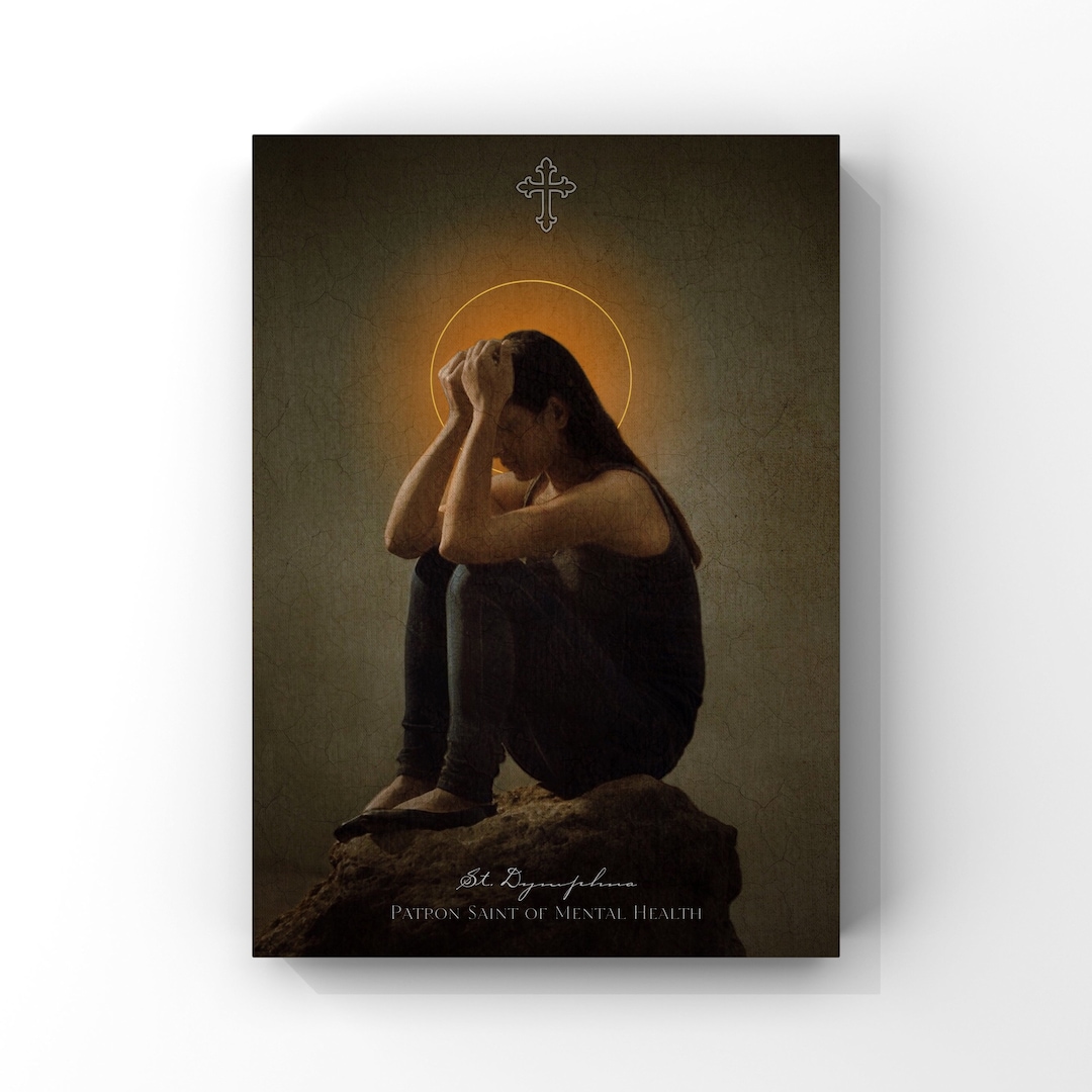 St Dymphna Patron Saint of Mental Health St. Dymphna Wall Art Dymphna Print Depression Awareness