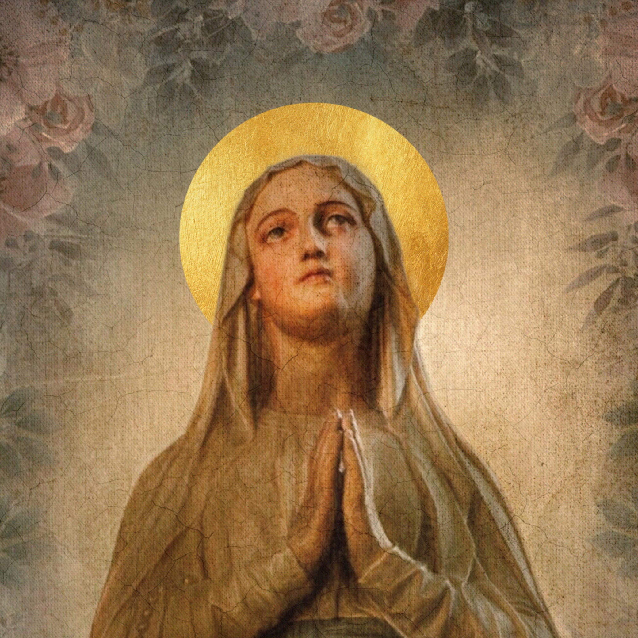 Vintage Virgin Mary Wall Art Virgin Mary Print Catholic Etsy