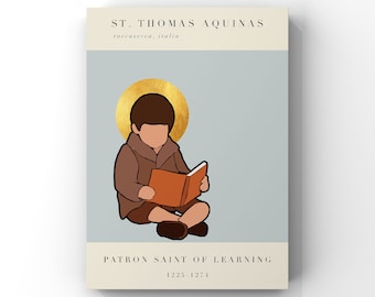 St Thomas Aquinas - Patron Saint of Learning - Catholic Print - Student Gift - Academic Wall Art - Classroom Decor - digital download