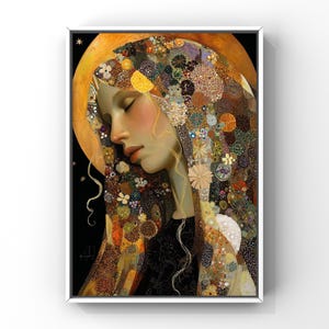 Saint Hildegard of Bingen – Mystic Visionary Art Print, Abstract Catholic Saint Decor, Patron of Creativity, Healing & Sacred Feminine