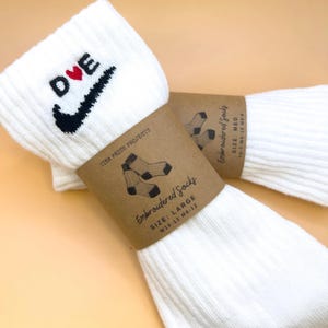 Custom Dri-Fit Nike Socks – Embroidered Initial Cushioned Socks – Personalized Athletic Socks for Men, Women & Youth