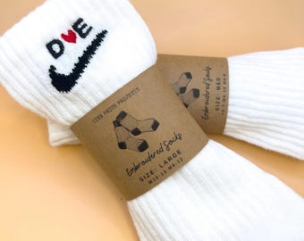 Nike Socks | Embroidered Initial Socks | Custom Socks