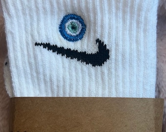 Nike Socks | Embroidered Evil Eye| Custom Socks