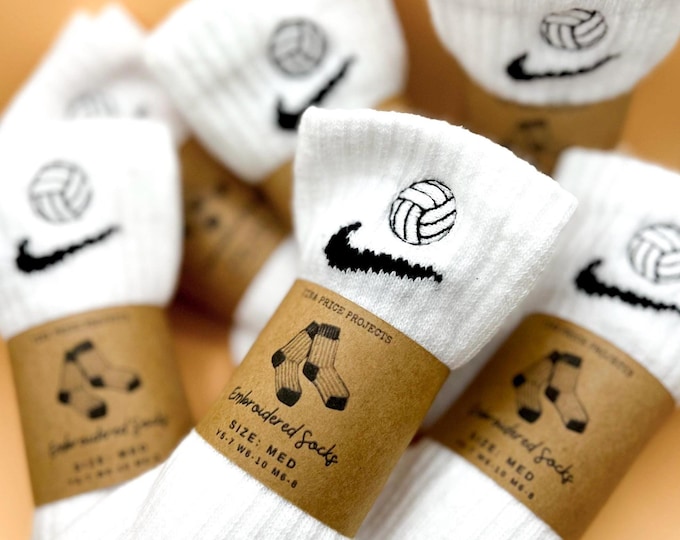 Custom Dri-Fit Volleyball Nike Socks – Embroidered Everyday Cushioned Athletic Socks – Personalized Volleyball Gift for Players & Teams