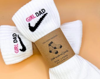 Custom Dri-Fit Gender Reveal Nike Socks  – Personalized Dad Socks for Father’s Day & Baby Announcements