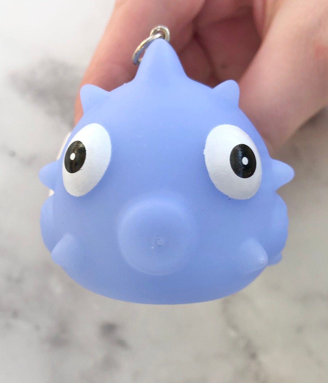 Blue Rubber Puffer Fish Keychain Etsy