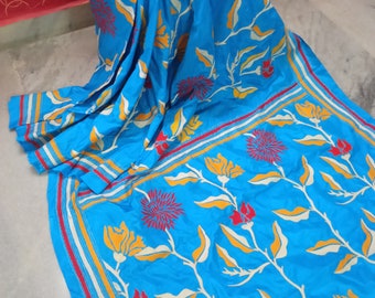 Bengal Handcraft Kanthastitch floral design done on Artsilk saree with Running BP