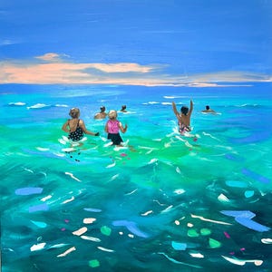 Sea Friends, wild swimming Greeting card 6” x 6”