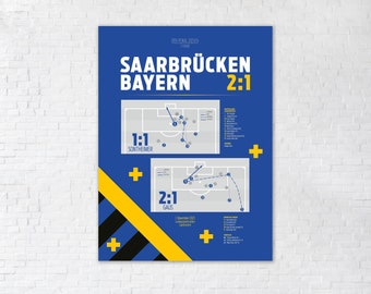 SAARBRÜCKEN Poster DFB Cup 2023 | Ludwigspark | Victory against Bayern | Poster 30x40 | Fan poster Saarbrücken Sontheimer Gaus | Frankfurt