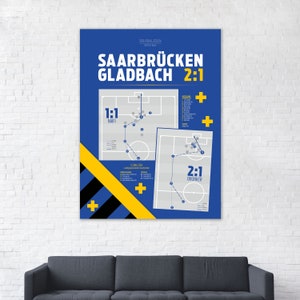 SAARBRÜCKEN Poster DFB-Pokal 2024 Ludwigspark Sieg gegen Mönchengladbach Poster 30x40 Fanposter Saarbrücken Naifi Brünker Gladbach FCS_Gladbach