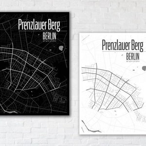BERLIM Prenzlauer Berg 50 x 70 cm Poster Cidade | impressão offset de alta qualidade | Mapa Mapa da cidade de Berlim preto | PMMontanha | Lembrança Berlim | projeto