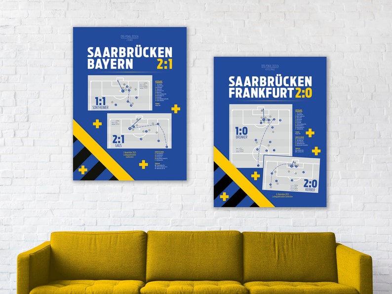 Poster Saarbrücken, DFB-Pokal, Ludwigspark,FCS-FCB, FCS-SGE, Bayern, Eintracht Frankfurt, Heimsieg, Pokalsensation, Fanshop, Fußball, Saarland